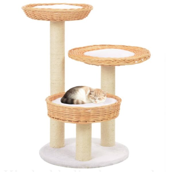 Kattenkrabpaal met Wilgenhouten Manden | Krabpaal